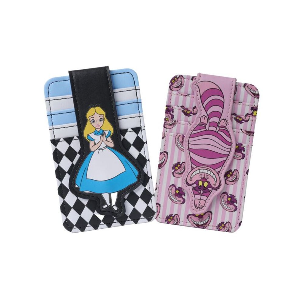 New Womens Disney Alice in Wonderland and Cheshire Cat Card Holder Wallet Snap